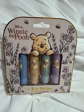 Disney Winnie the Pooh 4-Pack Lip Balm Set - Blue, Cream, Pink, Lavender